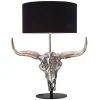 Invicta Interior Tischlampe Modern Design Stierkopf Silber Schwarz< Tischlampen|Schlafzimmer Lampen
