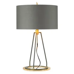 Elstead Tischlampe Modern Design in Grau Gold 74 cm hoch E27< Tischlampen|Schlafzimmer Lampen