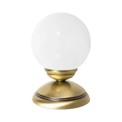 Glaslampen|Messinglampen*Giovanni Battista Tischlampe PASCAL H: 17,5 cm Kugelschirm Glas Messing E14