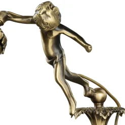 Giovanni Battista Tischlampe Putti aus Echt-Messing Antik Premium< Wohnzimmerlampen|Glaslampen