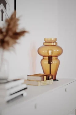 Wohnzimmerlampen|Metall Lampen*By Rydéns Tischlampe Rauchglas Metall 40,6 cm hoch E27 Vintage Design