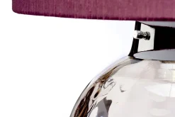 Tischlampen|Schlafzimmer Lampen*Elstead Tischlampe Rot Grau E27 55,5 cm Glas Stoff Klassisch