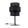 TK Lighting Tischlampe Schwarz 38 cm hoch Stoff Metall E27 GREET< Tischlampen|Schlafzimmer Lampen