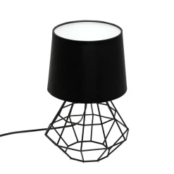 Designerlampen|Moderne Lampen*TK Lighting Tischlampe Schwarz E27 Metall Stoff 34 cm