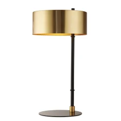 Wohnzimmerlampen|Schlafzimmer Lampen*Searchlight Tischlampe Schwarz Gold H: 49 cm D: 25 cm E14 Metall