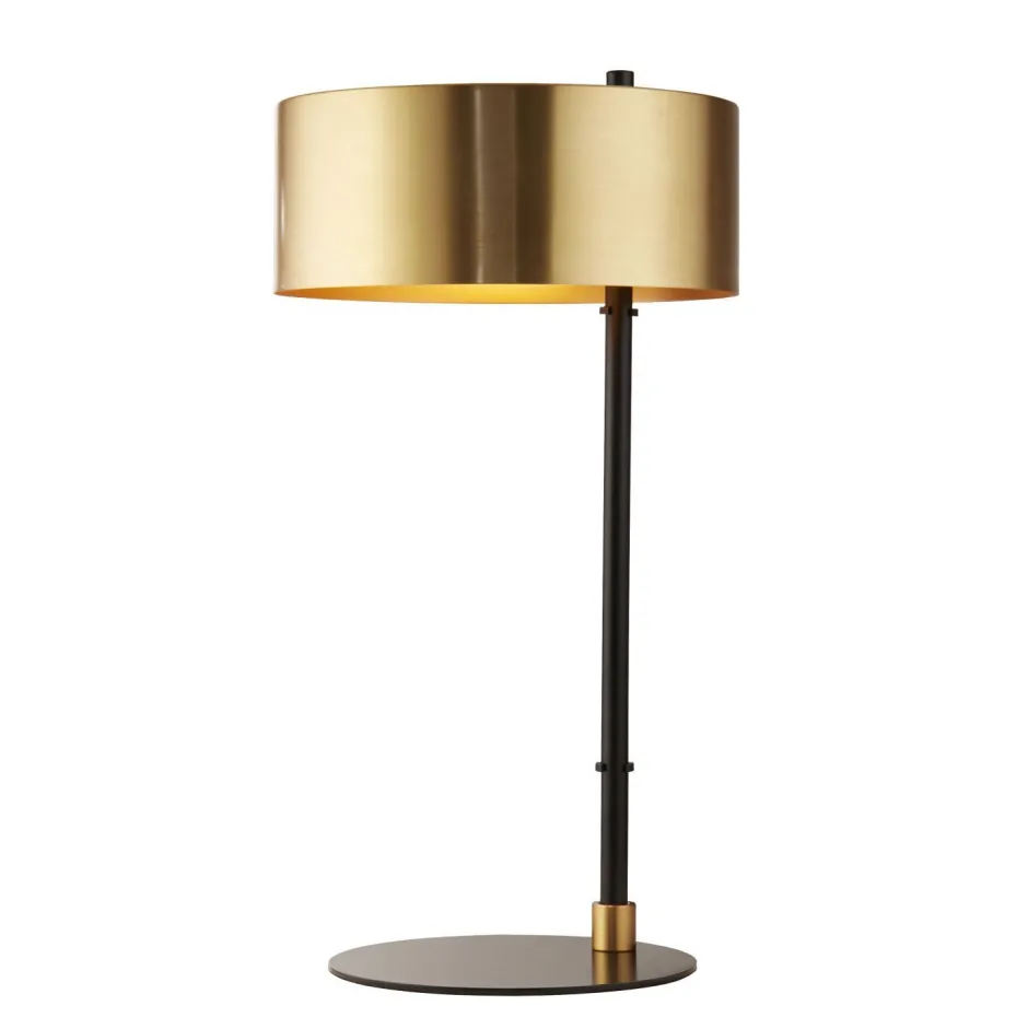 Wohnzimmerlampen|Schlafzimmer Lampen*Searchlight Tischlampe Schwarz Gold H: 49 cm D: 25 cm E14 Metall