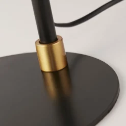 Wohnzimmerlampen|Schlafzimmer Lampen*Searchlight Tischlampe Schwarz Gold H: 49 cm D: 25 cm E14 Metall