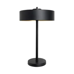 Giovanni Battista Tischlampe Schwarz Gold H: 49 cm Messing Eisen E27< Tischlampen|Badezimmer Lampe