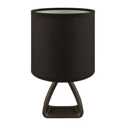 Strühm Tischlampe Schwarz Stoff Keramik 27 cm klein E14< Tischlampen|Schlafzimmer Lampen