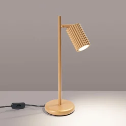 Sollux Tischlampe schwenkbar 43 cm hoch Aluminium in Gold GU10< Bürolampen|Schlafzimmer Lampen