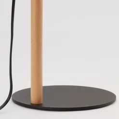 Schreibtischlampen|Lampen Aus Aller Welt*TK Lighting Tischlampe Skandinavisch Holz Leinen 46 cm E27