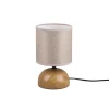 Wohnzimmerlampen|Stofflampen*Trio Reality Tischlampe Stoff blendarm Keramik E14 23 cm Natur Beige