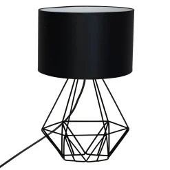 Luminex Tischlampe Stoff Metall 44 cm Kabelschalter MERLE< Stofflampen|Wohnzimmerlampen