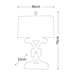 Tischlampen|Schlafzimmer Lampen*Elstead Tischlampe Stoff Metall 65 cm Schwarz antik Creme E27