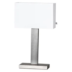 Wohnzimmerlampen|Schlafzimmer Lampen*By Rydéns Tischlampe Stoff Metall E27 47 cm in Silber matt Weiß