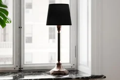 Wohnzimmerlampen|Schlafzimmer Lampen*By Rydéns Tischlampe Stoff Metall E27 59,5 cm in Schwarz Silber