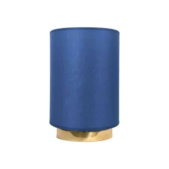 Tischlampen|Schlafzimmer Lampen*Giovanni Battista Tischlampe Stoffschirm H: 24 cm Blau Messing massiv E27