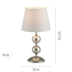 Just Light Tischlampe Stoffschirm Metall Creme Bronze 36 cm E27< Wohnzimmerlampen|Schlafzimmer Lampen