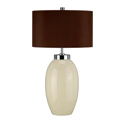 Tischlampen|Schlafzimmer Lampen*Elstead Tischlampe THALIE Creme Porzellan H:58cm Lampe