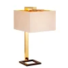 Elstead Tischlampe TIAGO in Gold Braun Creme H:62cm Lampe< Schlafzimmer Lampen|Stofflampen