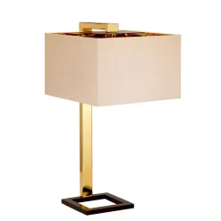 Elstead Tischlampe TIAGO in Gold Braun Creme H:62cm Lampe< Schlafzimmer Lampen|Stofflampen