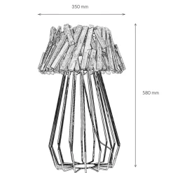 Holzlampen|Lampen Treibholz*Suna Living Tischlampe Treibholz Metall 58 cm E27 Handarbeit