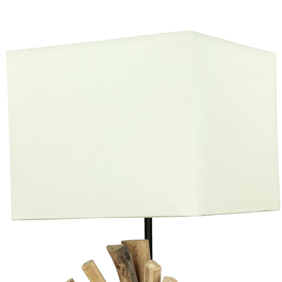 Suna Living Tischlampe Treibholz Stoff 69 cm Nachttisch Wohnzimmer< Holzlampen|Lampen Treibholz