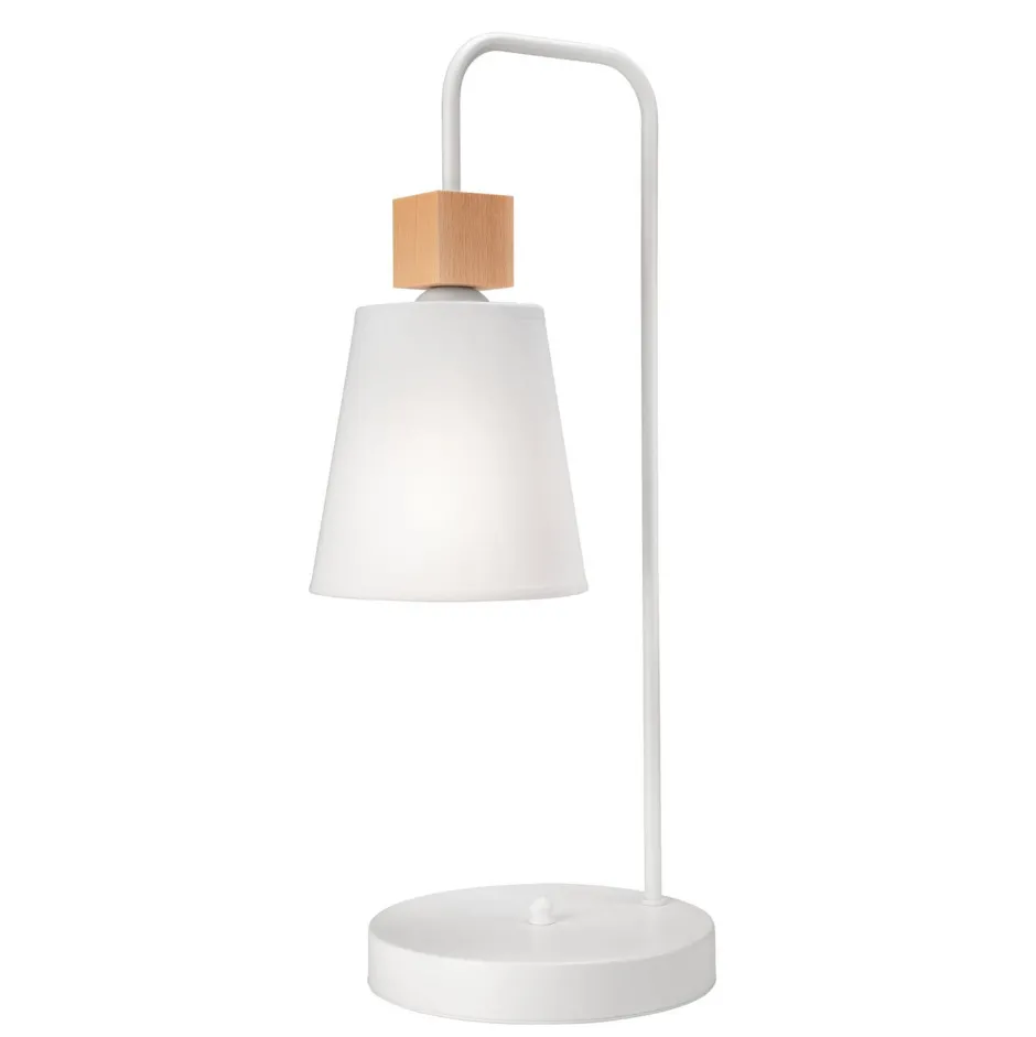 Schlafzimmer Lampen|Moderne Lampen*Lamkur Tischlampe Weiß 52 cm E27 Stoff Metall Skandinavisch