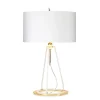 Elstead Tischlampe Weiß Gold 74 cm Metall Stoff Modern Design< Tischlampen|Schlafzimmer Lampen