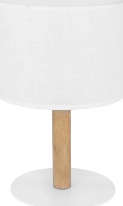 TK Lighting Tischlampe Weiß Holz SEYA Wohnzimmer Bett Lampe< Nachttischlampen|Stofflampen