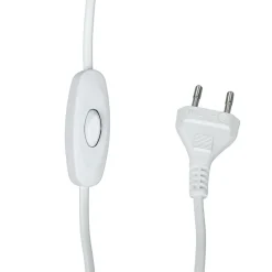 TK Lighting Tischlampe Weiß Silber groß 62 cm Stoff Glas E27< Nachttischlampen|Stofflampen