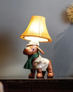 Kinderzimmerlampen|Kinderlampen*Happy Lamps Tischlampe Wohnzimmer Kinderzimmer Hund 48 cm mit LED