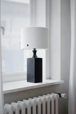 By Rydéns Tischleuchete Schwarz Weiß 56 cm aus Holz Stoff E27< Wohnzimmerlampen|Schlafzimmer Lampen