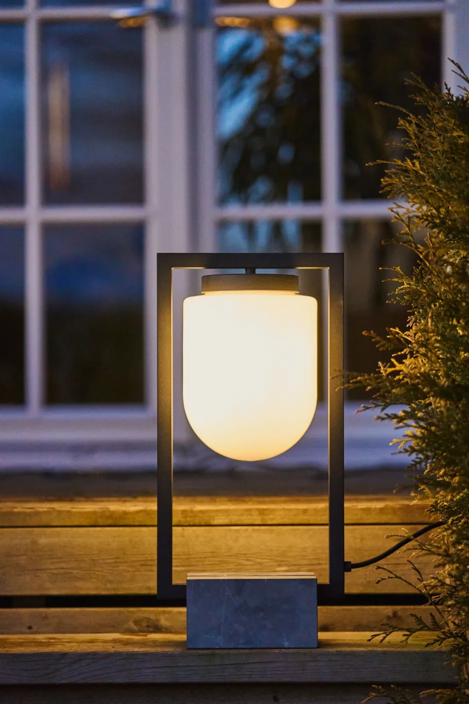 By Rydéns Tischleuchte außen Marmorsockel 52 cm hoch E27 IP44< Metall Lampen|Moderne Außenleuchten