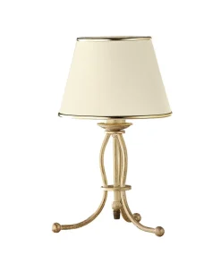 Tischlampen|Schlafzimmer Lampen*Jupiter Tischleuchte BERTHA 38cm in Shabby Gold Weiß Lampe
