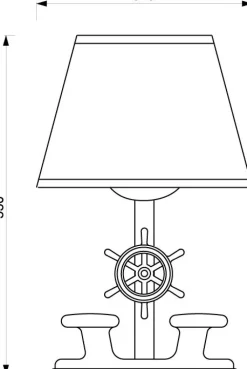 Laura Suardi Tischleuchte Chrom Braun Echt-Messing H:53cm Nautik< Tischlampen|Schlafzimmer Lampen