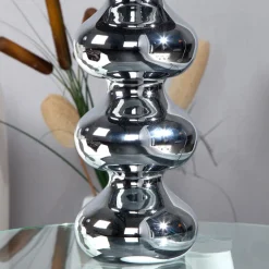 Tischlampen|Schlafzimmer Lampen*Invicta Interior Tischleuchte 50cm Modern Design edel Schwarz Chrom