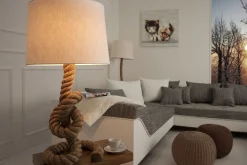 Tischlampen|Schlafzimmer Lampen*Invicta Interior Tischleuchte 85cm Modern kunstvoll maritim echtes Tau