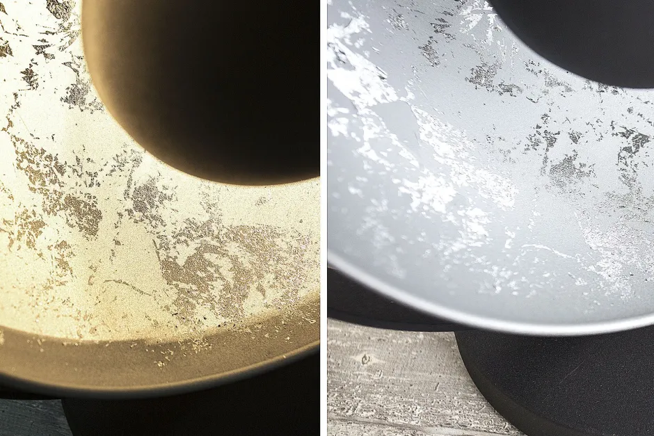 Invicta Interior Tischleuchte Ø30cm rund Retro Schwarz Silber< Nachttischlampen|Metall Lampen