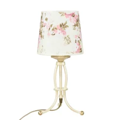Stofflampen|Shabby Chic Lampen*Jupiter Tischleuchte CRINE Shabby Chic 42cm Blumen