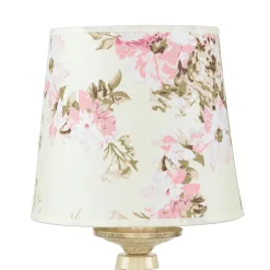 Stofflampen|Shabby Chic Lampen*Jupiter Tischleuchte CRINE Shabby Chic 42cm Blumen
