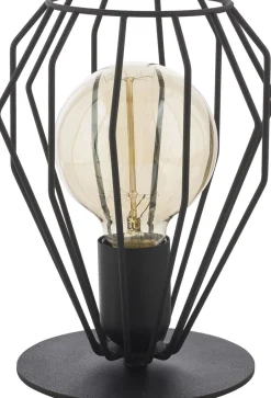 Designerlampen|Moderne Lampen*TK Lighting Tischleuchte Draht Schirm Schwarz Metall H22cm