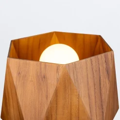 Elstead Tischleuchte Dreibein aus Teak Holz Furnier 62 cm hoch E27< Wohnzimmerlampen|Schlafzimmer Lampen