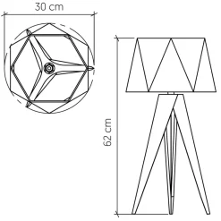 Elstead Tischleuchte Dreibein aus Teak Holz Furnier 62 cm hoch E27< Wohnzimmerlampen|Schlafzimmer Lampen