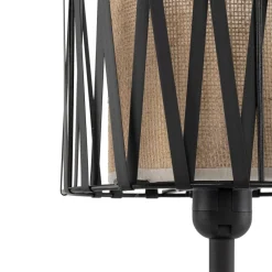 Schlafzimmer Lampen|Metall Lampen*TK Lighting Tischleuchte E27 37 cm hoch Ø 20 cm rund Schwarz Braun