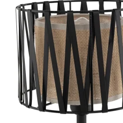 Schlafzimmer Lampen|Metall Lampen*TK Lighting Tischleuchte E27 37 cm hoch Ø 20 cm rund Schwarz Braun