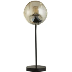 Wohnzimmerlampen|Glaslampen*Searchlight Tischleuchte E27 57 cm Schwarz Champagner Glas Metall