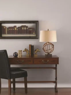 Elstead Tischleuchte FREYJA Bronze Antik H:58cm Lampe< Wohnzimmerlampen|Stofflampen