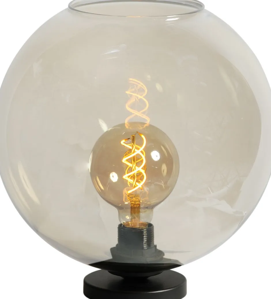 Tischlampen|Kugellampen*Masterlight Tischleuchte Glas Ø 30 cm Rauch Schwarz E27 Wohnzimmer