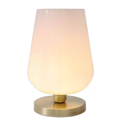 Glaslampen|Metall Lampen*Giovanni Battista Tischleuchte Glas Echt-Messing Schlafzimmer TALIS